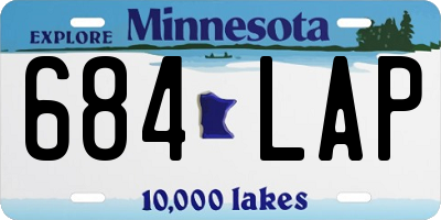 MN license plate 684LAP