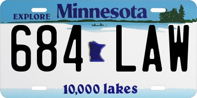 MN license plate 684LAW
