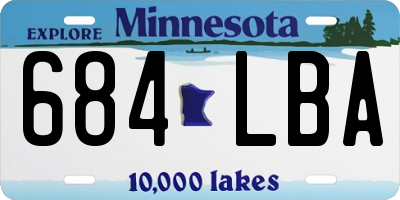 MN license plate 684LBA