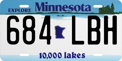MN license plate 684LBH