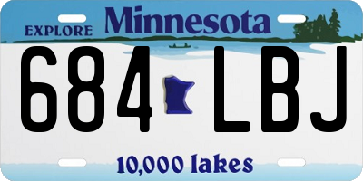 MN license plate 684LBJ