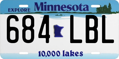 MN license plate 684LBL