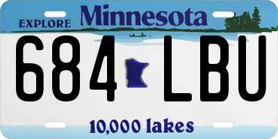 MN license plate 684LBU