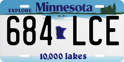 MN license plate 684LCE