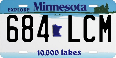 MN license plate 684LCM