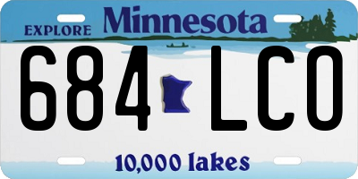 MN license plate 684LCO