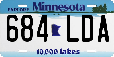 MN license plate 684LDA