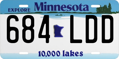 MN license plate 684LDD