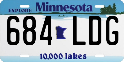 MN license plate 684LDG