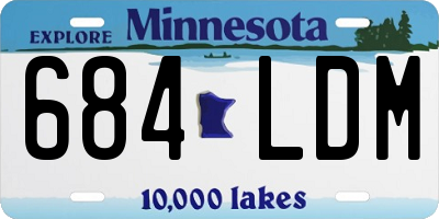 MN license plate 684LDM