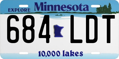 MN license plate 684LDT
