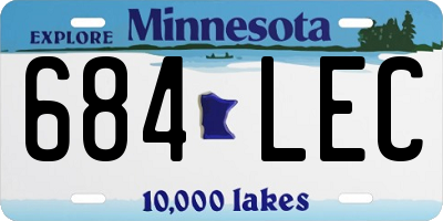 MN license plate 684LEC