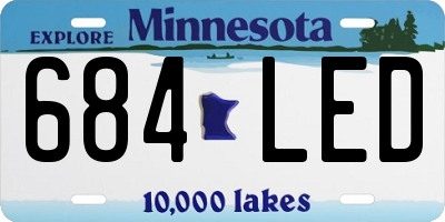 MN license plate 684LED
