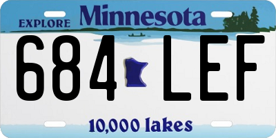 MN license plate 684LEF