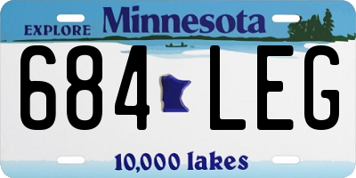 MN license plate 684LEG