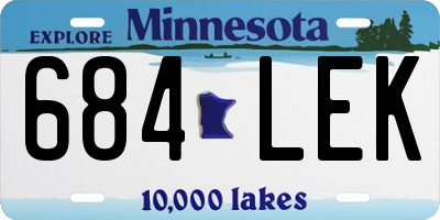 MN license plate 684LEK
