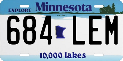 MN license plate 684LEM