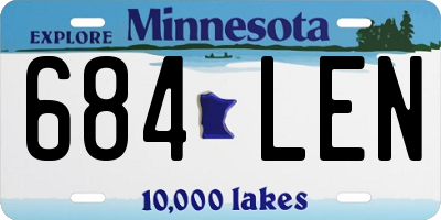 MN license plate 684LEN