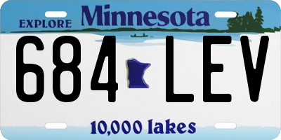 MN license plate 684LEV