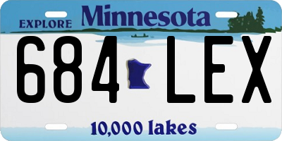 MN license plate 684LEX