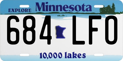 MN license plate 684LFO