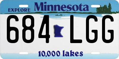 MN license plate 684LGG
