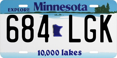 MN license plate 684LGK