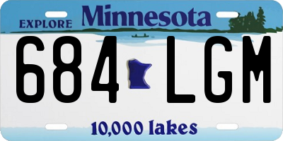 MN license plate 684LGM