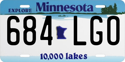 MN license plate 684LGO