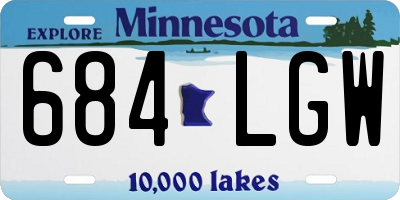MN license plate 684LGW