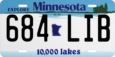 MN license plate 684LIB