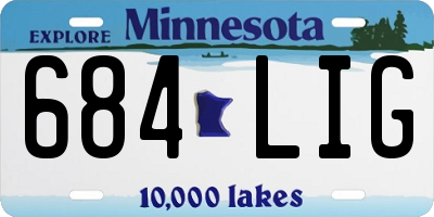 MN license plate 684LIG