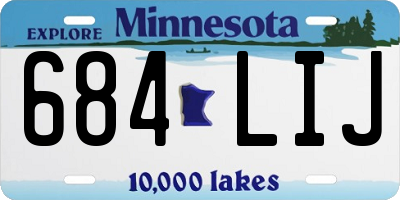 MN license plate 684LIJ