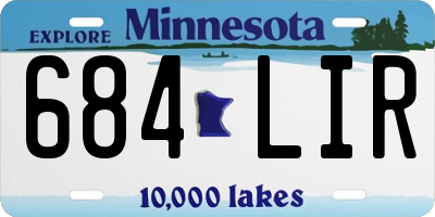 MN license plate 684LIR