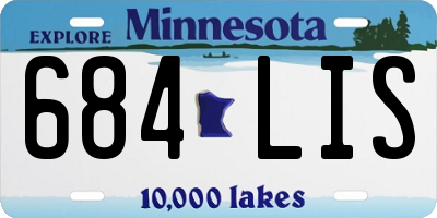 MN license plate 684LIS