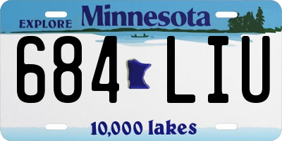 MN license plate 684LIU