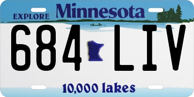 MN license plate 684LIV