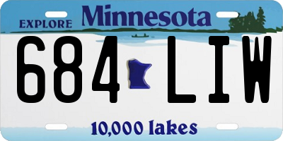 MN license plate 684LIW