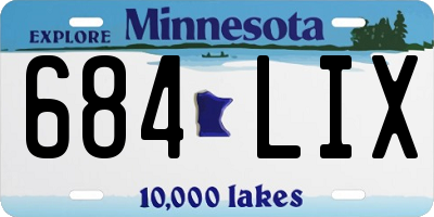 MN license plate 684LIX