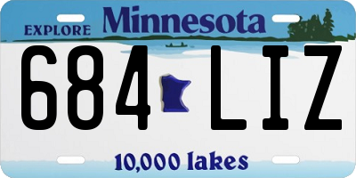 MN license plate 684LIZ