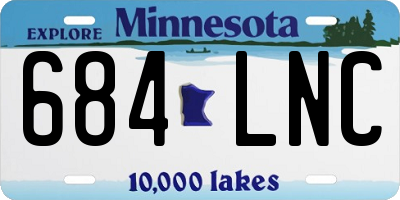 MN license plate 684LNC