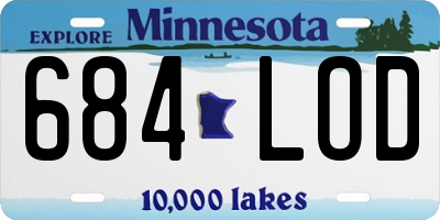 MN license plate 684LOD