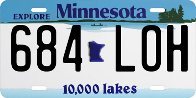 MN license plate 684LOH