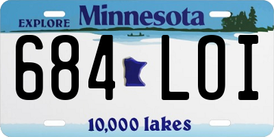 MN license plate 684LOI