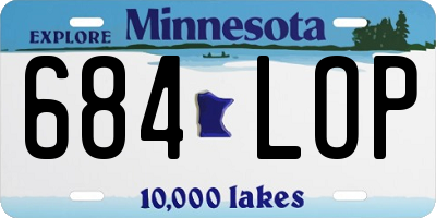 MN license plate 684LOP