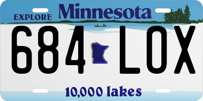 MN license plate 684LOX