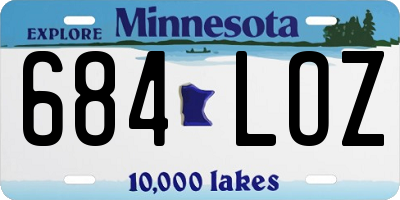 MN license plate 684LOZ