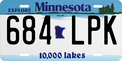 MN license plate 684LPK