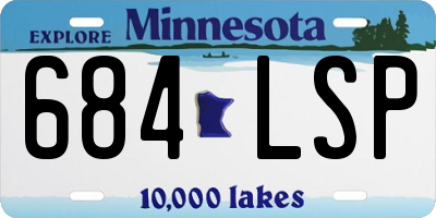 MN license plate 684LSP