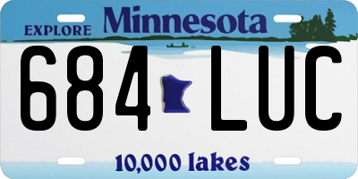 MN license plate 684LUC